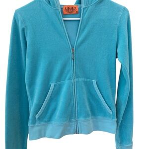 Juicy Couture Blue Fitted Long Sleeve Hoodie